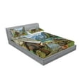 thumbnail image 2 of Ambesonne Colorful Fitted Sheet & Pillow Sham Set, Alpine Mountains View, Full, Multicolor, 2 of 2