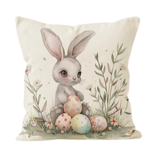 Pisexur funda de almohada Funda de almohada con borde de flores de Pascua para festival, decoración de sofá para sala de estar, funda de cojín para asiento de coche
