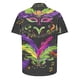 thumbnail image 4 of Camisas de Manga Larga para Hombres, Botón de Impresión Blusa de Cuello, Camisa de Poliéster de Moda Casual, 4 of 9