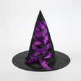 thumbnail image 2 of Fesfesfes Halloween Women Black Witch Magician Hats Festival Party Vintage Wide Hats Comfortable Performance Hats, 2 of 3
