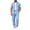 Sky Blue, variant on Bpyeka Men's Linen-Look Cargo Matching Set, Button Down Collar Short Sleeve Shirt With Flap Pockets & Drawstring Waist Pants, Workwear Two-Piece Outfit, S-3XL