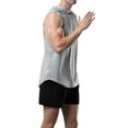 thumbnail image 5 of Arvbitana Men Quick Dry Hooded Tank Sleeveless Solid Color Fitness Training Muscle Gym Sports Vest Top Summer Shirt, 5 of 8