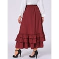 thumbnail image 3 of DARING DIVA Women's Vintage Gothic Victorian Steampunk Ruffle Layered Skirts L Wine Red, 3 of 6