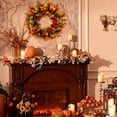 thumbnail image 4 of Bfogop Fall Wreath 17 Inch Artificial Autumn =Wreaths with Orange Eucalyptus Maple Leaves Thanksgiving Harvest Fall Door Wreath for Indoor Outside Farmhouse Window Wall Decor, 4 of 6