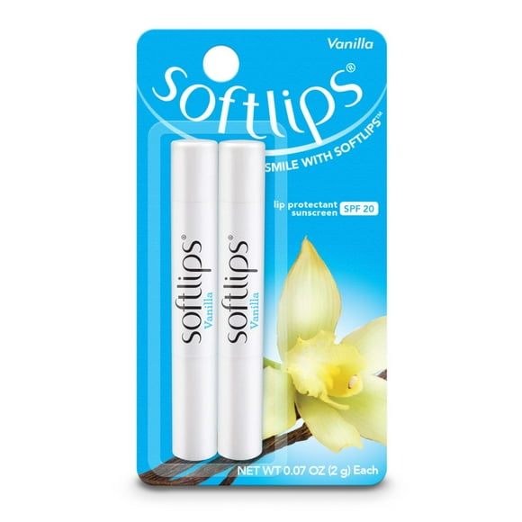 Bálsamo Labial Softlips SPF 20 Vainilla en Tubos de 0.07 oz en Paquete de 6 multicolor