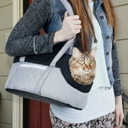 Cozy Cat Travel Pet Carrier - Soft Sided Grey/Black