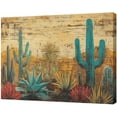 thumbnail image 2 of HFDF Cactus Wall Art Tropical Plants Wall Decor Desert Cactus Western Pictures Canvas Print Painting Artwork Home Decorations for Bedroom Living Room Bathroom Kitchen 14x11inch Framed, 2 of 6