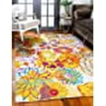 thumbnail image 3 of Unique Loom Lyon Tapis de Jardin Floral 9' x 12' Rectangle Ivoire/jaune, 3 of 10