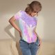 thumbnail image 3 of Balery Purple Sparkling Butterfly Body de cuello redondo de manga corta para mujer Tops de manga corta Tops básicos-Small, 3 of 7