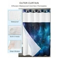 thumbnail image 2 of No Hook Cloth Fabric Shower Curtain with Snap in Liner, Starry Sky Waterproof Shower Curtains Set with See Through Top Window, Modern Rustic Blue Purple Ombre Star Night Bath Curtains Shower 66"x72", 2 of 6