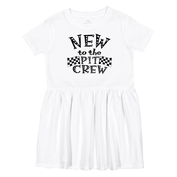 Inktastic New to the Pit Crew Racing Flags Girls Toddler Dress