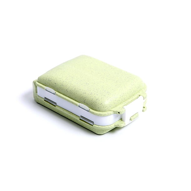 Pastillero contenedor semanal tableta organizador caja de almacenamiento tabletas divisor senderismo Camping interior exterior cuidado de la Almacenamiento y organización del hogar verde paja Wosthever HA028306-02