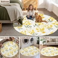 thumbnail image 5 of Round Rugs 5Ft, Yellow Flowers Spring Round Area Rug Washable Indoor Throw Carpet, Elegant Farmhouse Botanical Soft Non Slip Circle Rug for Cabinet Bathroom Home Decor Aesthetic, 5 of 8