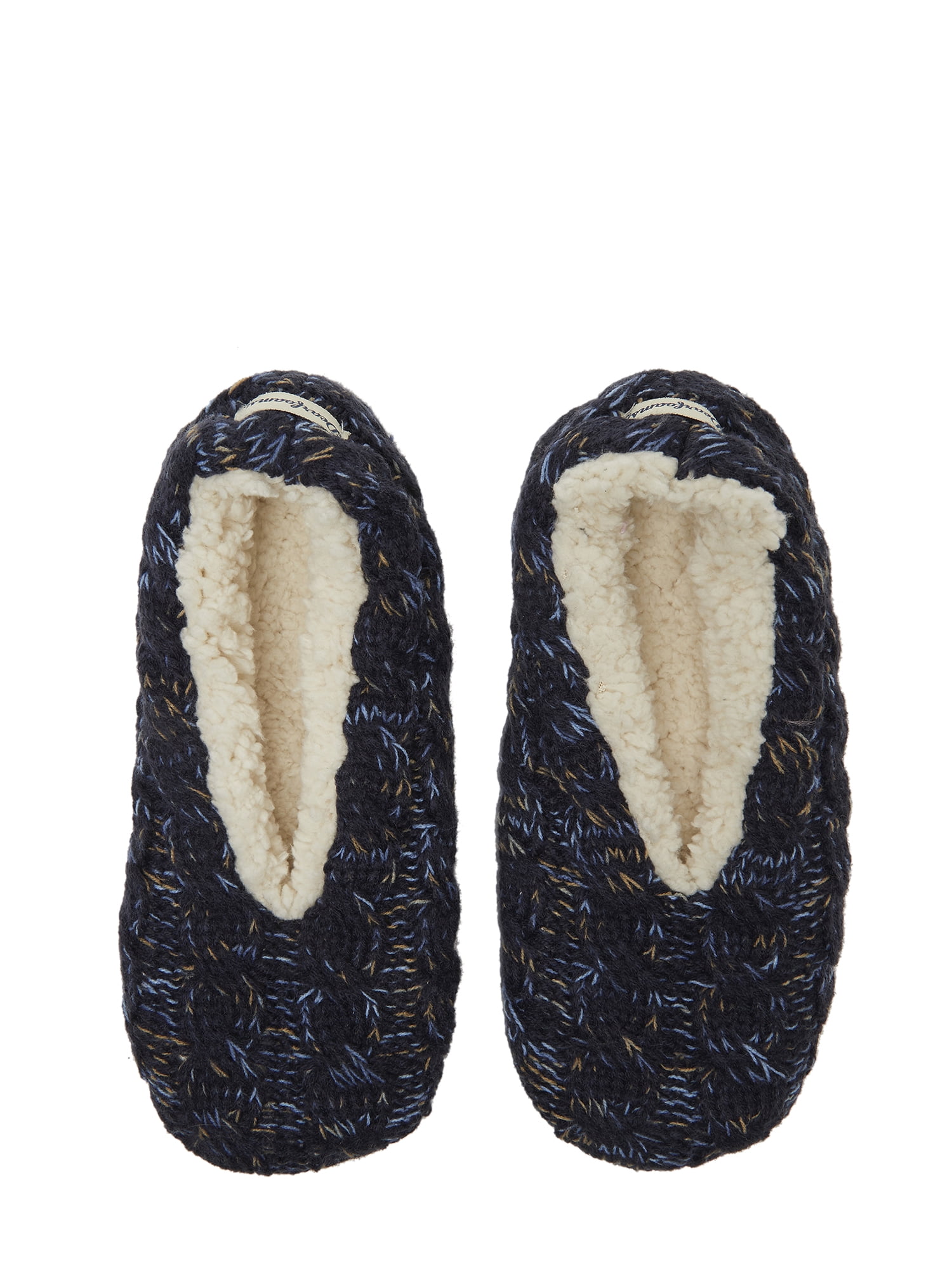 Dearfoams Dearfoams SpaceDye Cable Knit Toasty Slipper Socks