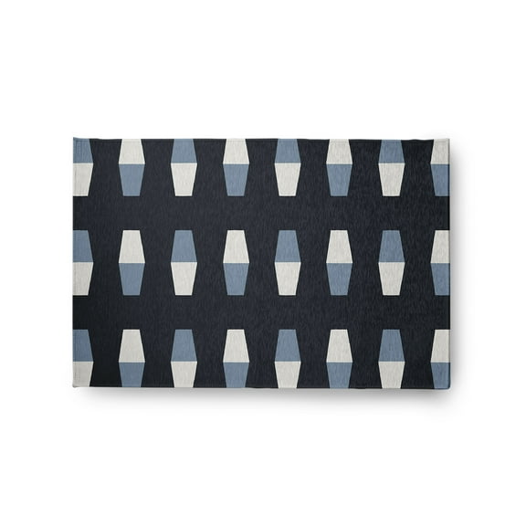 Simply Daisy 2' x 3' Bowling Pins Nautical Chenille Rug, Shark Blue