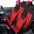 thumbnail image 5 of Universal Car Seat Covers Full Set Protector Cushion Front Rear 3D Butterfly Embroidery Pattern, Red, 5 of 5