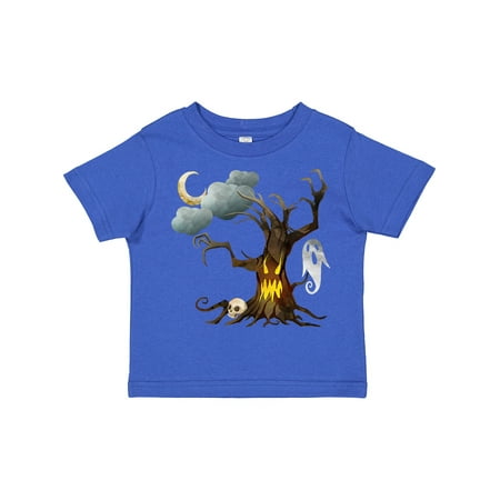 

Inktastic Scary Halloween Tree with Ghost Skull and Moon Gift Toddler Boy or Toddler Girl T-Shirt