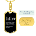 thumbnail image 3 of Father Definition Swivel Keychain Dog Tag Stainless Steel or 18k Gold, 3 of 10