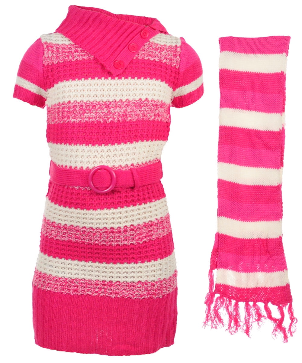 bright pink jumper dress