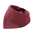 thumbnail image 3 of Babero, paño para eructar, cómodo, triangular, de algodón, agradable para la piel, bandana, babero antibabas, unisex, para bebés, babeo, dentición, ni Rojo oscuro, 3 of 8