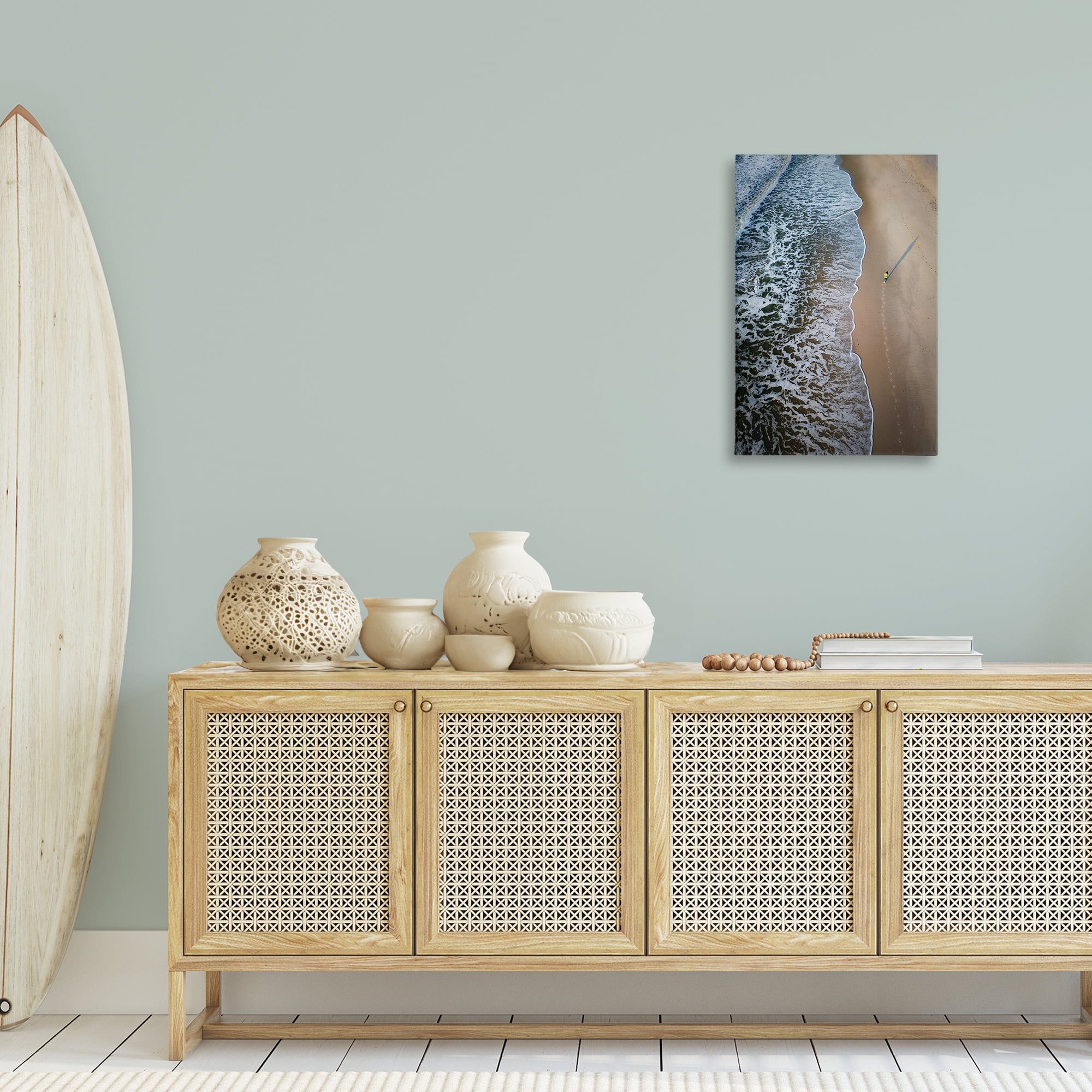 Stupell Industries Vertical Aerial Beach View Nautical & Beach Photography Wrapped Canvas Art Print Wall Art, 20 x 30