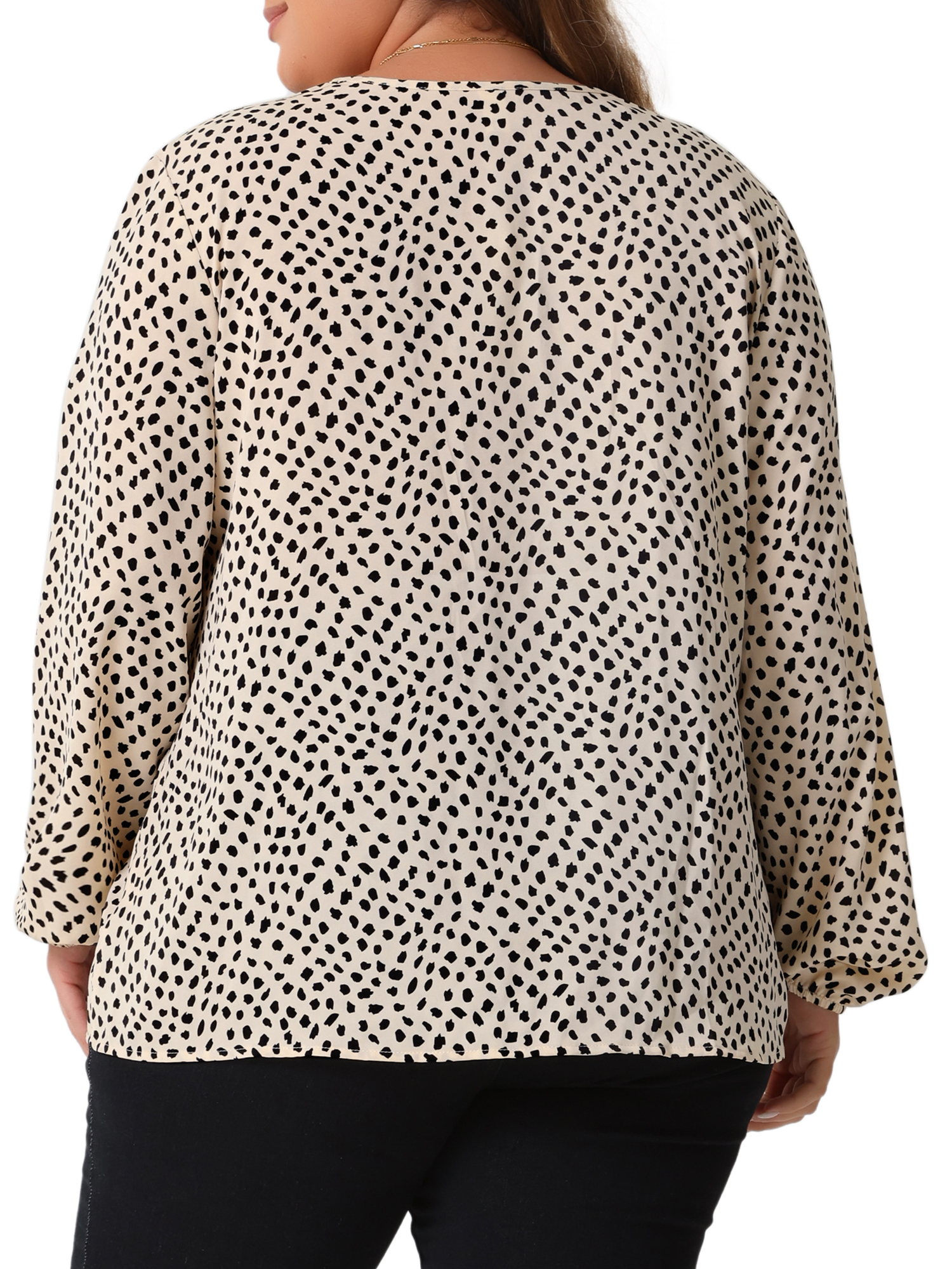 DARING DIVA Women's Plus Lace Trim V Neck Leopard Chiffon Blouse 2X Khaki