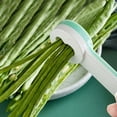 thumbnail image 4 of Cortador 2 Piezas Multifuncional Cortador De Frijoles Vegetales Triturador De Frijoles Largos Accesorios De Cocina Verde Claro, 4 of 7