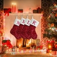 thumbnail image 6 of LINASHI Candy-filled Christmas Stockings Christmas Stocking with Hand Knitted Embroidered Letters Unique Shiny Design Size Christmas Decorations Christmas, 6 of 8