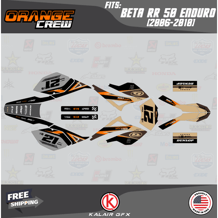 Kalair GFX Graphics Kit for Beta RR50 (2006-2010) Orange-crew Series