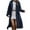 Navy, variant on Women's Winter Coats Fuzzy Fleece Long Hooded Jackets Button Down Sherpa Faux Fur Warm Long Outwear with Pockets Coffee XL