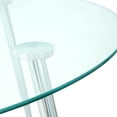 thumbnail image 6 of Modern Round Glass Dining Table with Tempered Glass Top and Chrome Metal Legs for Dining Room Kitchen or Living Room, Seats 4-6, Easy 15-Minute Assembly, 6 of 8