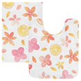thumbnail image 7 of Yayeee Bath Rugs for Bathroom Floor Set of 2 Non Slip Fluffy Soft Absorbent Mat, White Floral Orange, 7 of 7