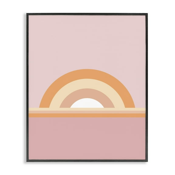 Stupell Industries Mauve & Orange Rainbow Abstract Painting Black Framed Art Print Wall Art, 11 x 14
