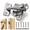 Silvery White, variant on Silvery White 304 Stainless Steel Heavy-duty Gravity Self-locking Gate Latch for Fences and Doors