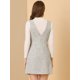 thumbnail image 5 of Allegra K Falda de tirantes de vestido general de oficina de cintura alta a cuadros de mujer blanco L, 5 of 6