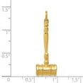thumbnail image 4 of 14k Yellow Gold Gavel 3D Pendant Charm, 4 of 12