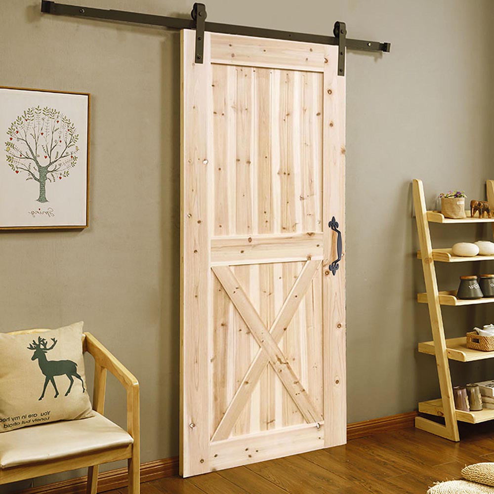 Barn Handle Cast Iron Gate Shed Cabinet Door Pull for Sliding Door-Black
