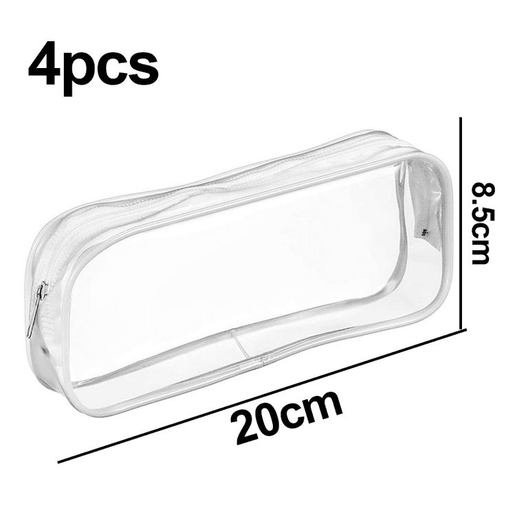  Classycoo Pencil Case 4 PCS Clear Pencil Bag PVC Zipper Pen  Pouch Makeup Bag : Office Products