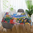 thumbnail image 3 of Yayeee Tablecloths 60" x 108" Rectangle Wrinkle Resistant Party Table Cover, Pink Floral Window, 3 of 8