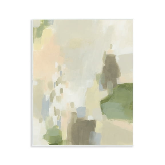 Stupell Industries Muted Beige & Green Abstract Painting Unframed Art Print Wall Art, 11 x 14