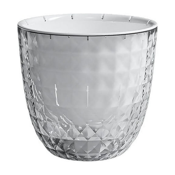 Btomtd Double Layer Transparent Flower Pot with Water Storage, Lazy Planting Plant Pots for Office Desk, Self-Watering Planter and Vase, White