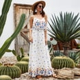 thumbnail image 5 of Summer Dresses for Women Maxi Dress White Sling Floral Midi Dress Boho Dress, 5 of 6