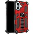 thumbnail image 4 of VALUE 3-PACK Military Grade Tough Ultra Rugged Hybrid Case with Kickstand for iPhone 16 Plus - Black Blue Red, 4 of 5