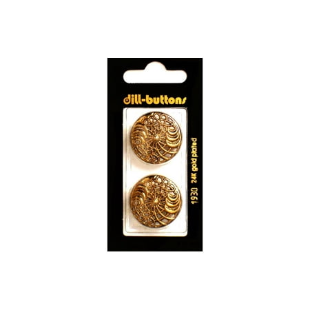 Dill Buttons 25mm 2pc Shank Metal Antique Gold