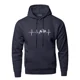 thumbnail image 1 of Sudadera con capucha de manga larga para hombre, ropa deportiva con latido de corazón de montaña, color negro y gris, otoño, 1 of 5