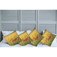 thumbnail image 6 of Ambesonne Flower Throw Pillow Cover 4 Pack, Field with Poppies Farm, 16", Yellow Red Green, 6 of 6