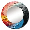 thumbnail image 2 of Designart "Spectrum'S Minimalist Vision" Rainbow Rund Mirror For Wall Decor - Large Black Round Print Mirror - Round Traditional Mirror - Wall Mounted Round Large Mirror - 23" x 23", 2 of 6