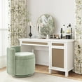 thumbnail image 2 of 360° Swivel Accent Chair with Storage, Vanity Stool with Back, Velvet Storage Ottoman, Upholstered Round Barrel Vanity Chair for Living Room, Makeup Room, Bedroom, 2 of 8