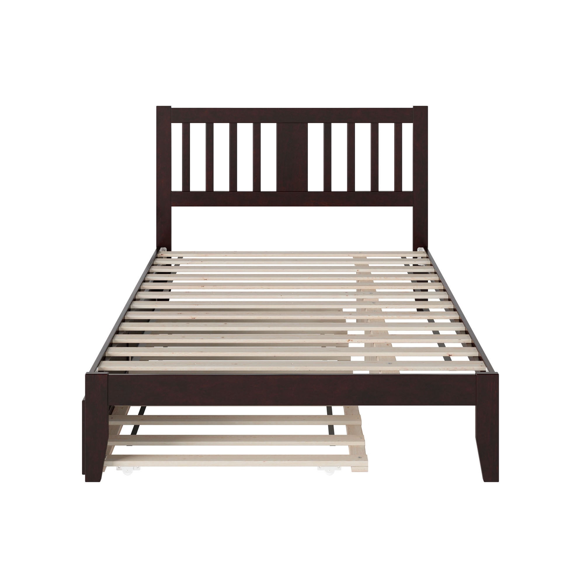 AFI Tahoe 14" Full Wood Platform Bed Frame with Twin Trundle, Espresso