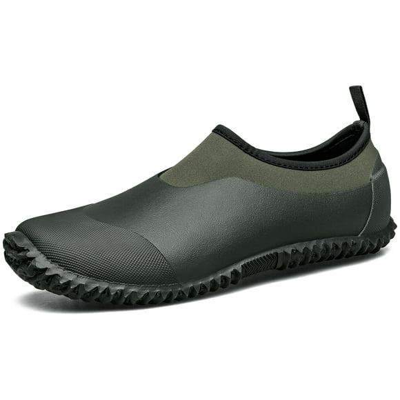 TENGTA Chaussures de Jardin Imperméables Unisexes Bottes de Pluie pour Femmes Chaussures de Lavage de Voiture pour Hommes Vert Foncé 11